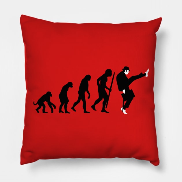 Evolution of silly walks Pillow by LaundryFactory