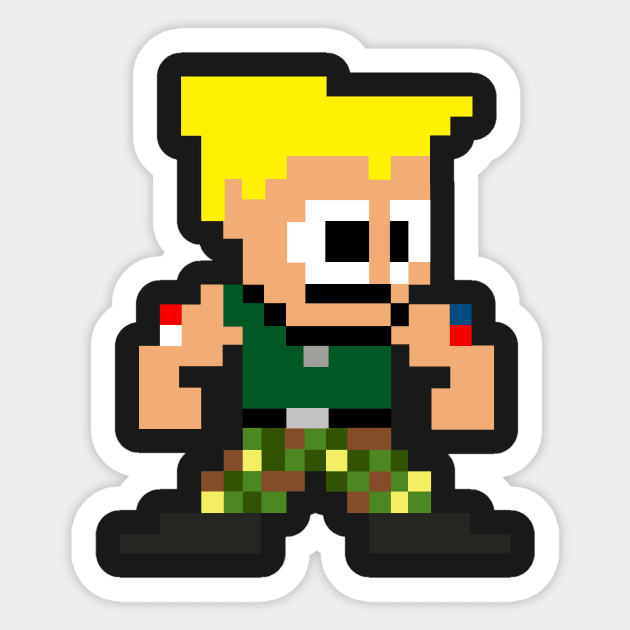 Sticker Street Fighter Guile Pixel 16 Bits