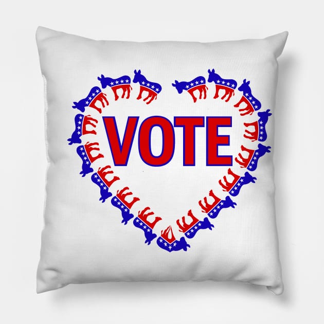 vote democrat donkey Pillow by gossiprag