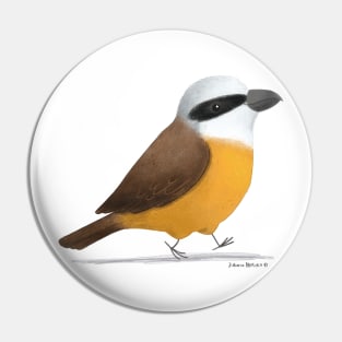 Brown Shrike Bird Pin