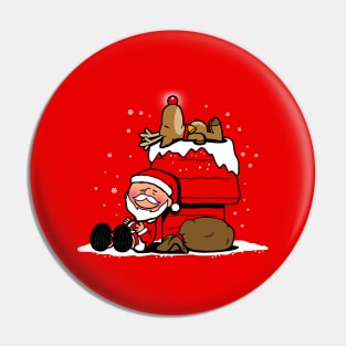 Cute Santa Claus And Rudolph Christmas Winter Funny Christmas Cartoon Gift Pin