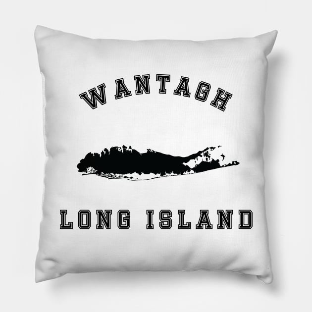 Wantagh Long Island (Light Colors) Pillow by Proud Town Tees