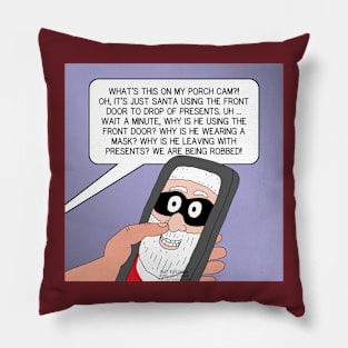 Front Porch Santa Security Camera Pillow