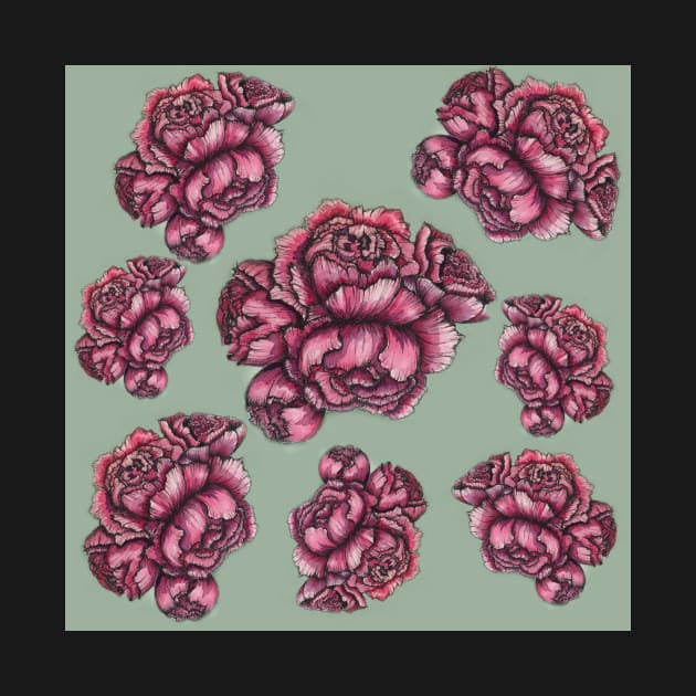 Pink Peonies Pattern by corianndesigns