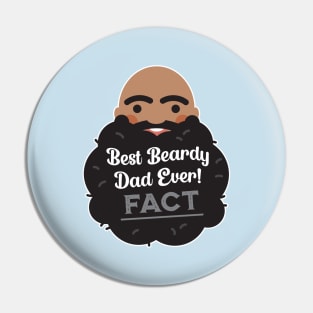 Best (Black) Beardy Dad Ever -FACT!- Pin