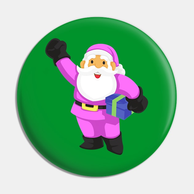 Retro Vintage Pink Santa Claus Pin by Movielovermax