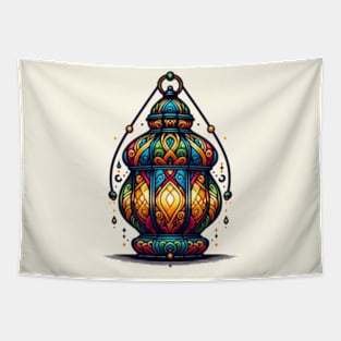 Moorish Charm: Colorful Lantern Artwork Tapestry