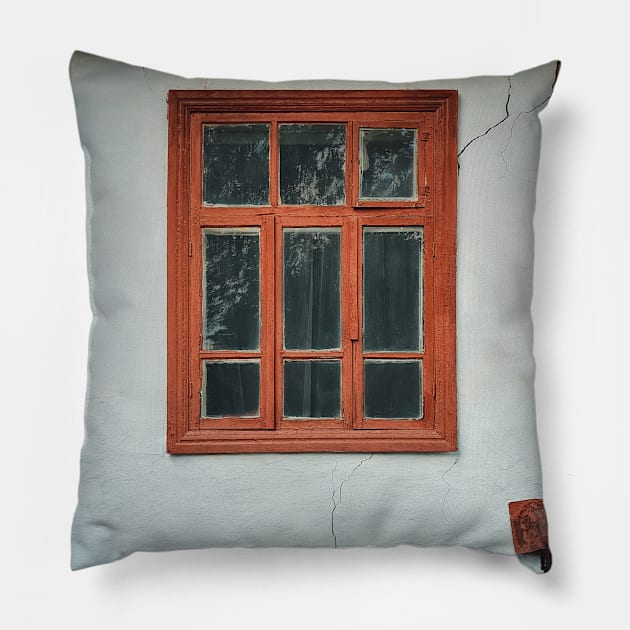 Traditional moldavian house details Pillow by psychoshadow