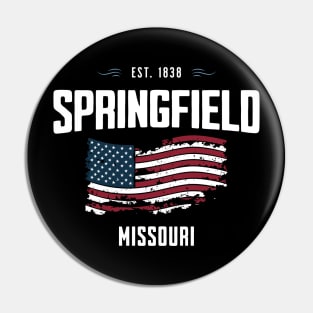 Springfield Missouri - Old Glory Patriotic USA Flag July 4th Pin