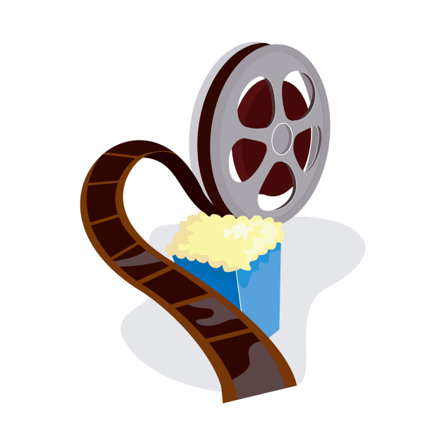 Movie Reel with Popcorn Retro by retrovectors