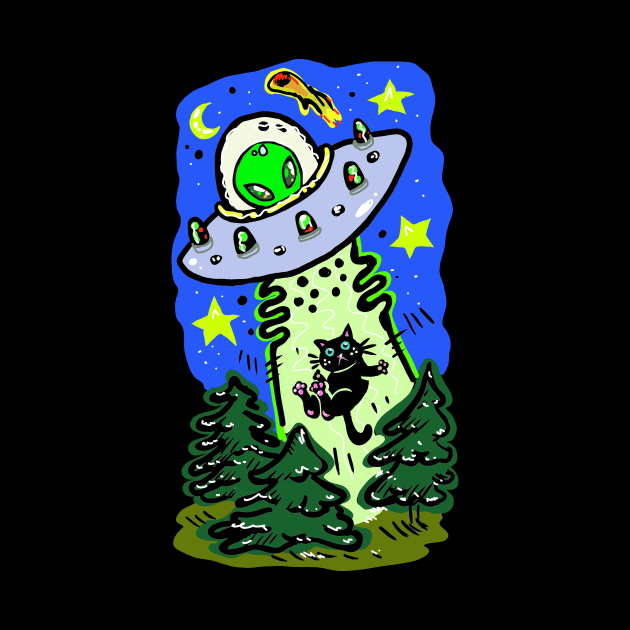 Kitty Cat Alien Abduction by CatsandBats