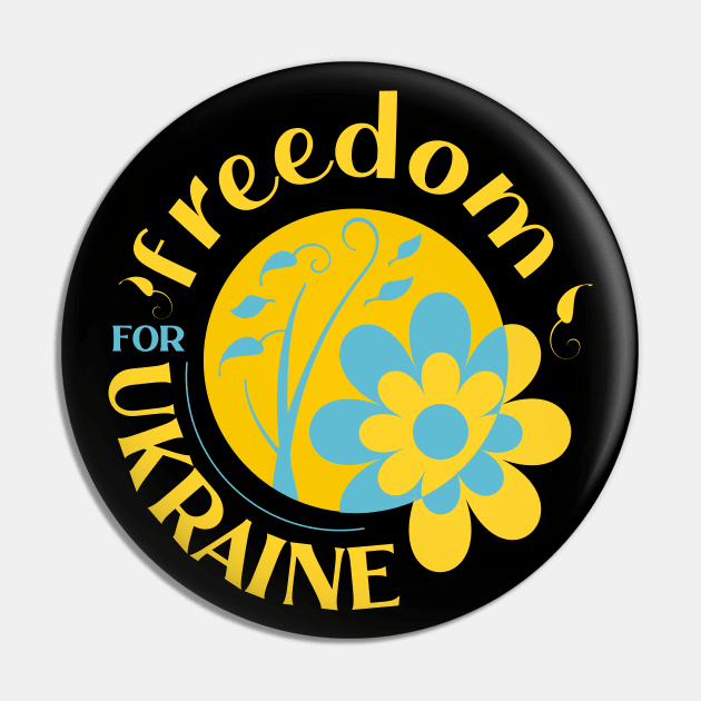Freedom for Ukraine, We stand with Ukraine freedom Pin by FlyingWhale369