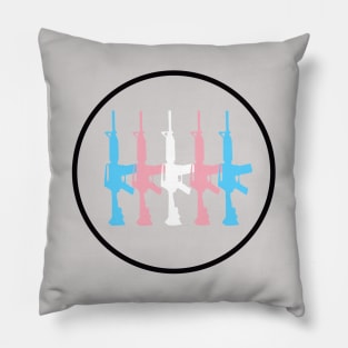 Trans Pride Flag Rifles Pillow