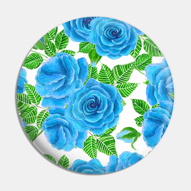 Blue roses watercolor seamless pattern Pin by katerinamk