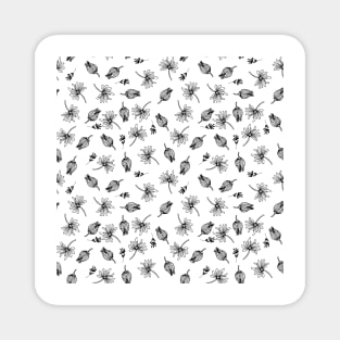 Black and White Botanicals Magnet