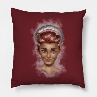 Young blackred angel Pillow