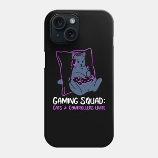 Gaming Squad: Cats & Controllers Unite Phone Case