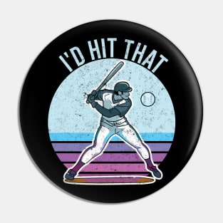 I'd hit that retro baseball lover design Pin