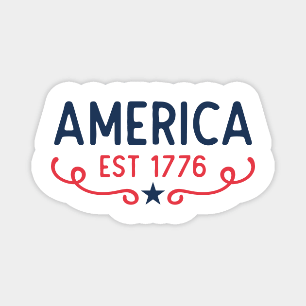 America EST 1776 Magnet by Ombre Dreams