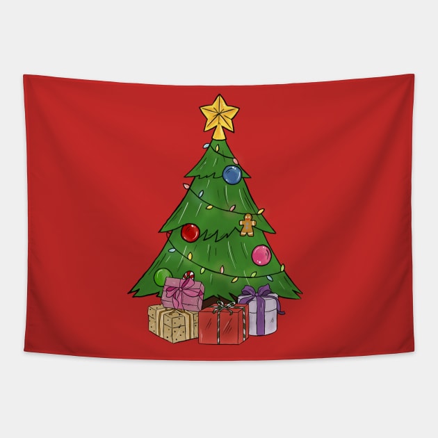 Christmas tree costume Tapestry by BadDesignCo