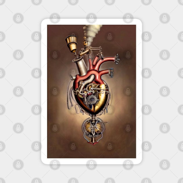 Steampunk mechanical heart Magnet by Dendros-Studio