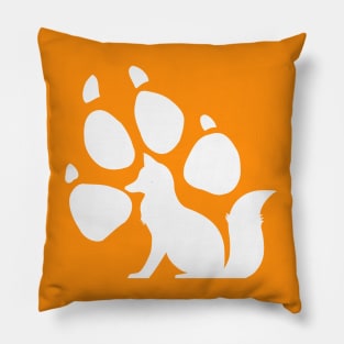 white foxy paw print Pillow