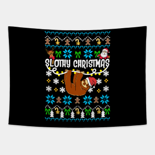 Slothy Ugly Christmas Sweater Tapestry