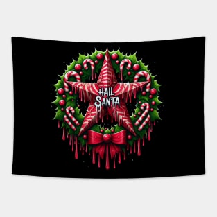 Hail Santa - Candy Canes Tapestry