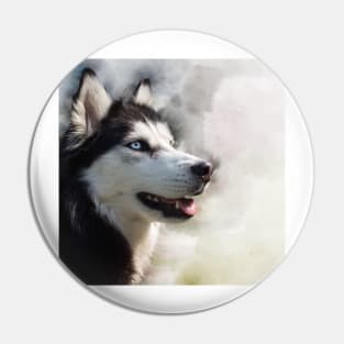 Husky photo montage Pin