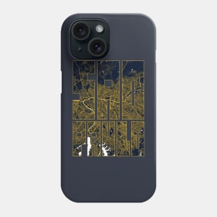 Sao Paulo, Brazil City Map Typography - Gold Art Deco Phone Case