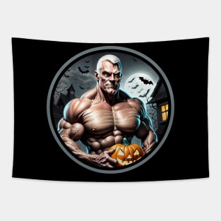 Bodybuilder Dad on Halloween Tapestry