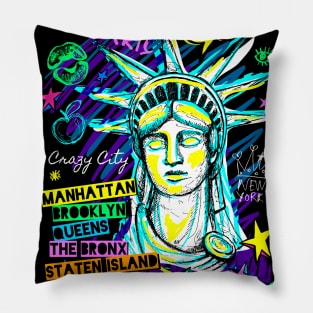 New York City, American liberty, freedom. Cool t-shirt quote trendy street art Pillow