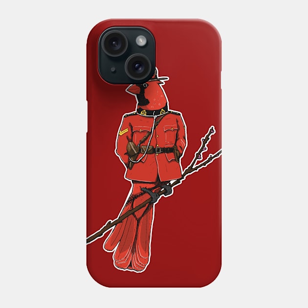 Cardinal Mountie - Canadian Birds Phone Case by deancoledesign