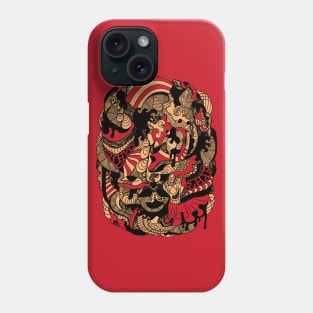 Abstract Wave of Thoughts No 2 - Red and Cream Phone Case