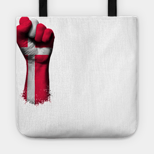 Flag of Denmark on a Raised Clenched Fist Tote