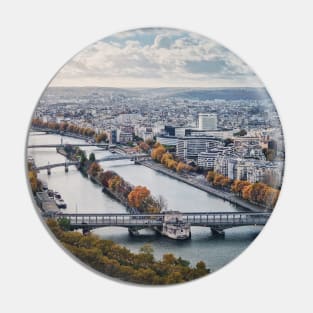 Aerial Paris over Seine Pin