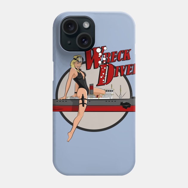 Wreck Diver Pinup Phone Case by TCP