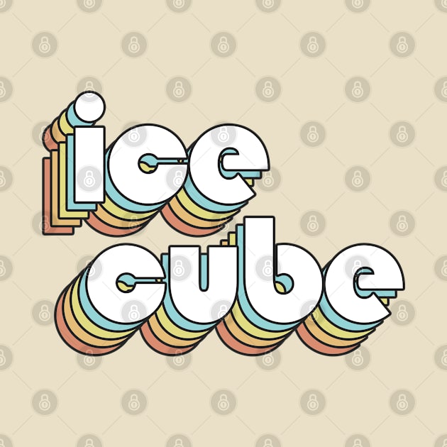 Ice Cube - Retro Rainbow Typography Faded Style by Paxnotods