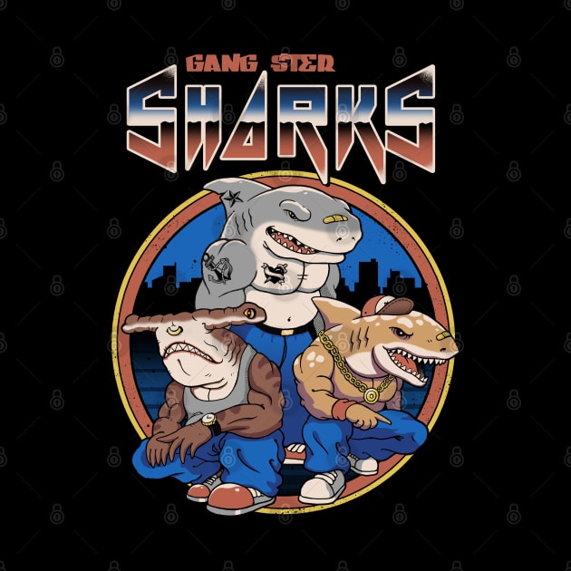 Gangster Sharks by Vincent Trinidad Art