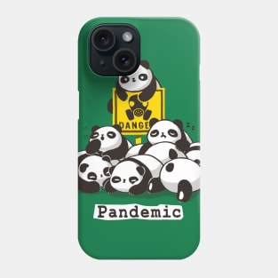 Pandemic Pun - Cute Panda Gang - Biohazard Danger Sign Phone Case