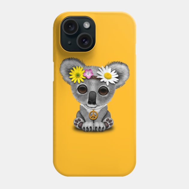 Cute Baby Koala Hippie Phone Case by jeffbartels