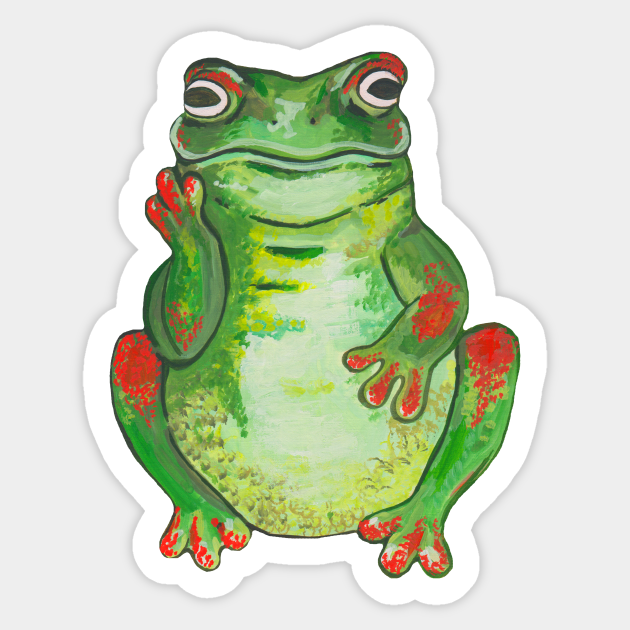 Big confused tropical frog - Green Frog - Sticker