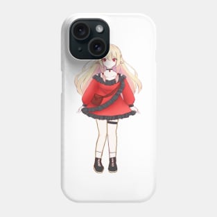 little girl in red dress Phone Case