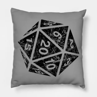 RPG Dice d20 | Distressed Black Pillow