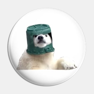 Adorable Polar Bear Cub in helmet Pin