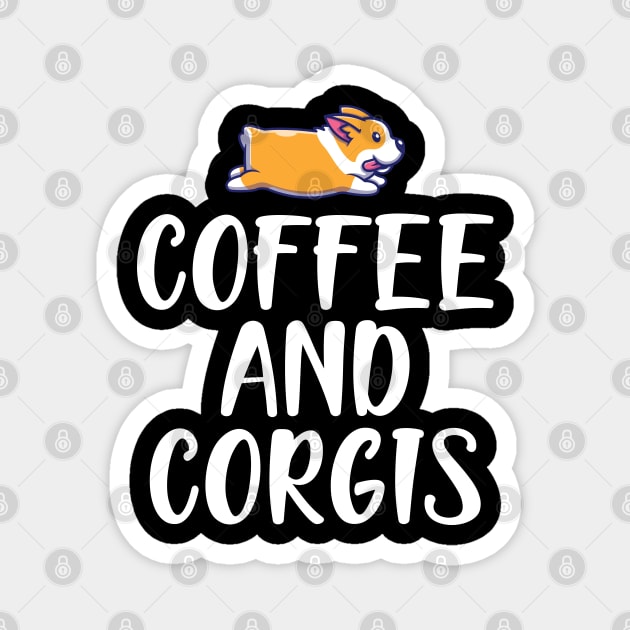 Coffee and corgis Magnet by KC Happy Shop