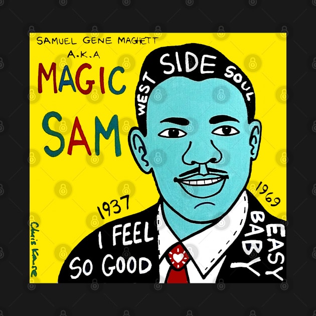 Magic Sam blues folk art by krusefolkart