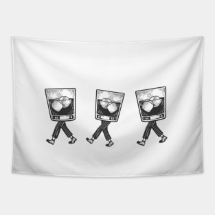 On The Rocks walking drink glasses with legs Tapestry
