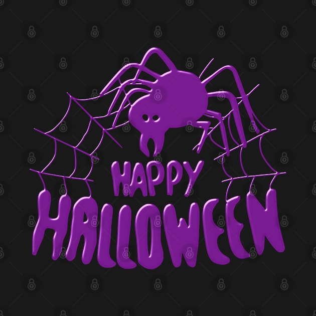 Happy Halloween Spider web purple by DigillusionStudio