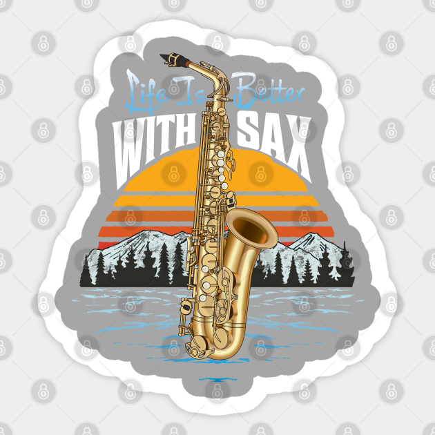 Vintage Sax Instrument Cartoon Art - Saxophonist Gift - Sticker | TeePublic Vintage Sax Instrument Cartoon Art - Saxophonist Gift - Sticker | TeePublic